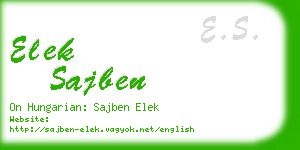 elek sajben business card